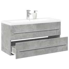 Set muebles de baño 2 piezas madera contrachapada gris hormigón