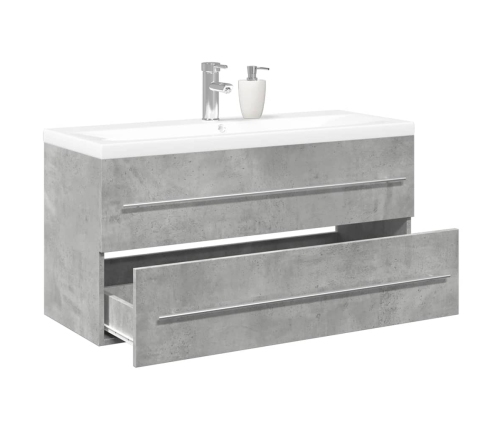 Set muebles de baño 2 piezas madera contrachapada gris hormigón