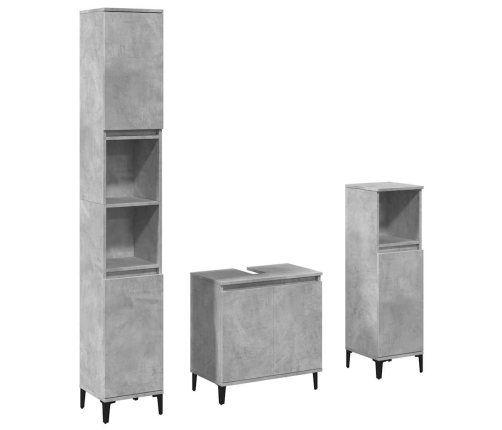 Set muebles de baño 2 piezas madera contrachapada gris hormigón