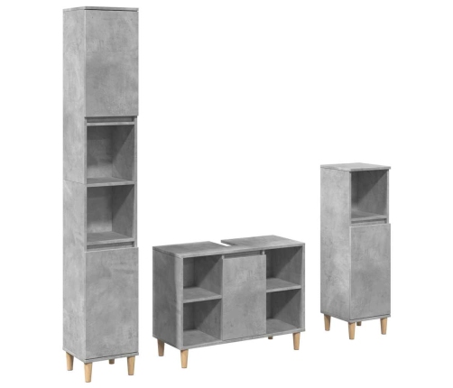 Set muebles de baño 2 piezas madera contrachapada gris hormigón