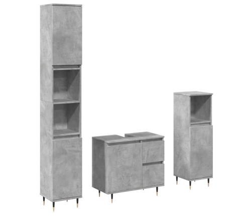 Set muebles de baño 2 piezas madera contrachapada gris hormigón