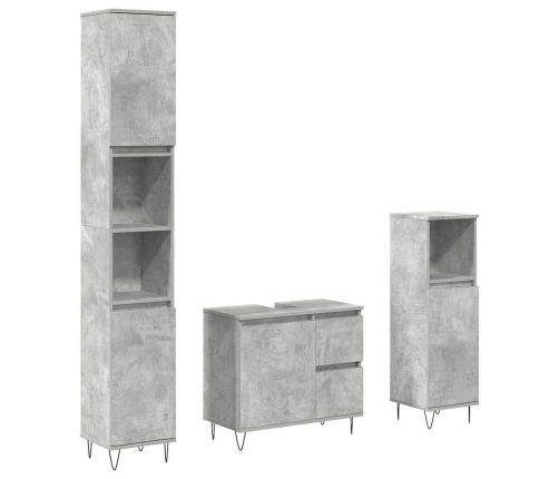 Set muebles de baño 2 piezas madera contrachapada gris hormigón