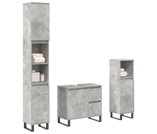 Set muebles de baño 2 piezas madera contrachapada gris hormigón