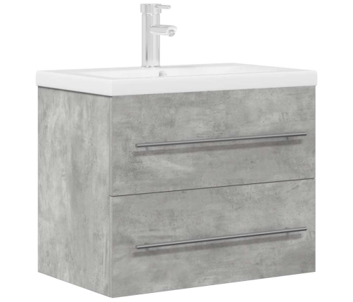 Set muebles de baño 2 piezas madera contrachapada gris hormigón