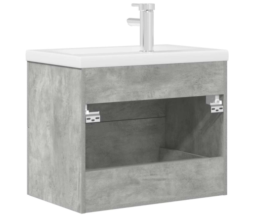 Set muebles de baño 2 piezas madera contrachapada gris hormigón