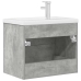 Set muebles de baño 2 piezas madera contrachapada gris hormigón