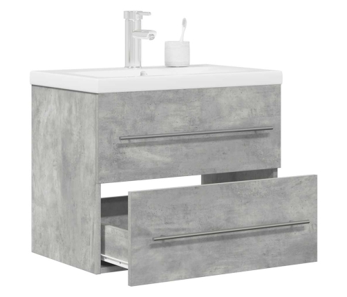 Set muebles de baño 2 piezas madera contrachapada gris hormigón