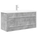 Set muebles de baño 2 piezas madera contrachapada gris hormigón