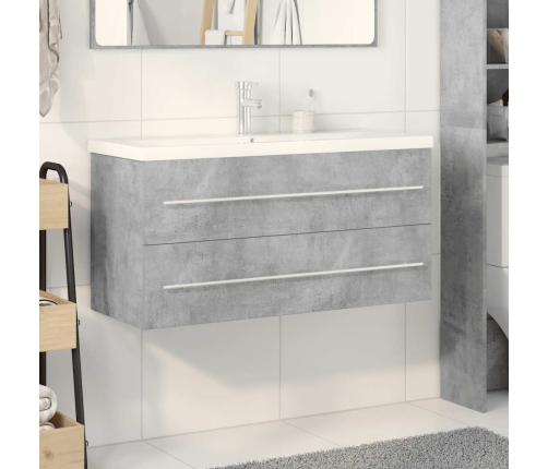 Set muebles de baño 2 piezas madera contrachapada gris hormigón