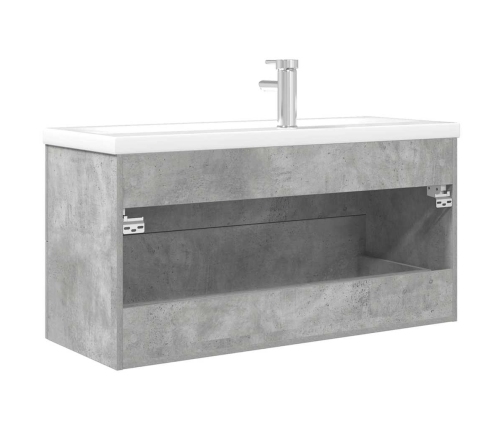 Set muebles de baño 2 piezas madera contrachapada gris hormigón