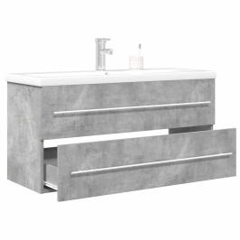 Set muebles de baño 2 piezas madera contrachapada gris hormigón