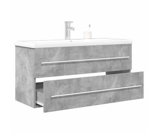 Set muebles de baño 2 piezas madera contrachapada gris hormigón