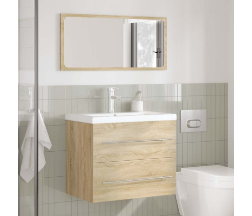 Set de muebles de baño 2 pzas madera contrachapada roble Sonoma