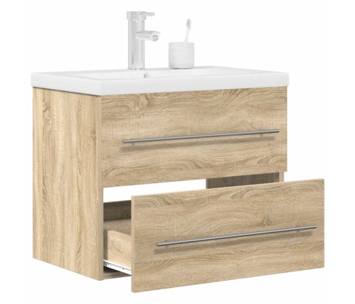 Set de muebles de baño 2 pzas madera contrachapada roble Sonoma