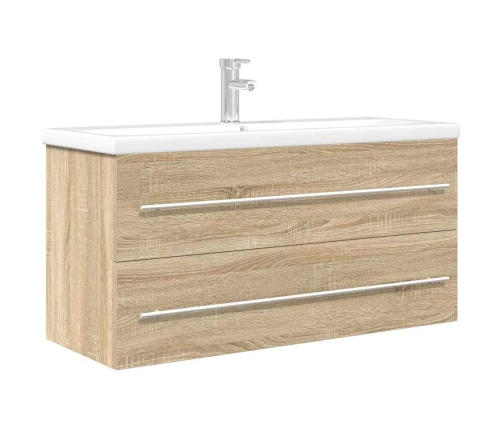 Set de muebles de baño 2 pzas madera contrachapada roble Sonoma