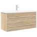 Set de muebles de baño 2 pzas madera contrachapada roble Sonoma