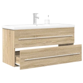 Set de muebles de baño 2 pzas madera contrachapada roble Sonoma