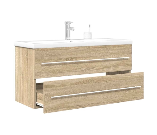 Set de muebles de baño 2 pzas madera contrachapada roble Sonoma