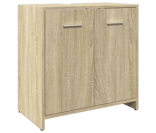 Set de muebles de baño 3 pzas madera contrachapada roble Sonoma