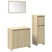 Set de muebles de baño 3 pzas madera contrachapada roble Sonoma