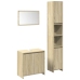 Set de muebles de baño 3 pzas madera contrachapada roble Sonoma