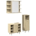 Set de muebles de baño 3 pzas madera contrachapada roble Sonoma