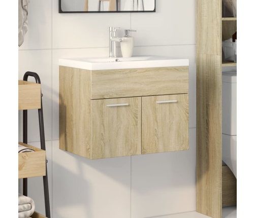 Mueble de baño con lavabo integrado roble Sonoma