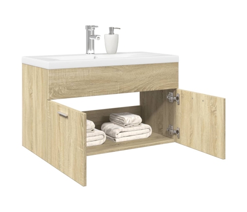 Mueble de baño con lavabo integrado roble Sonoma