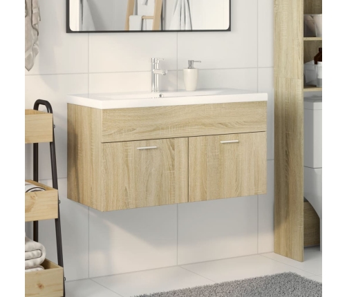 Mueble de baño con lavabo integrado roble Sonoma