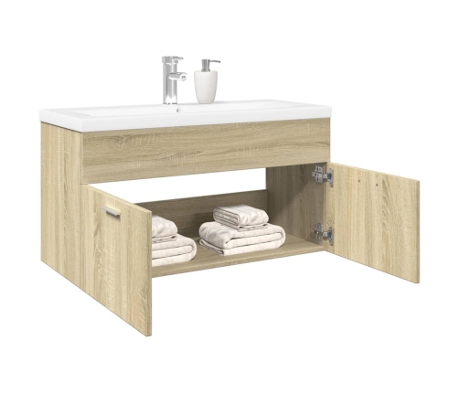 Mueble de baño con lavabo integrado roble Sonoma