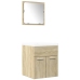 Set de muebles de baño 3 pzas madera contrachapada roble Sonoma