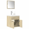 Set de muebles de baño 3 pzas madera contrachapada roble Sonoma