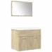 Set de muebles de baño 3 pzas madera contrachapada roble Sonoma