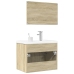 Set de muebles de baño 3 pzas madera contrachapada roble Sonoma