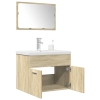 Set de muebles de baño 3 pzas madera contrachapada roble Sonoma