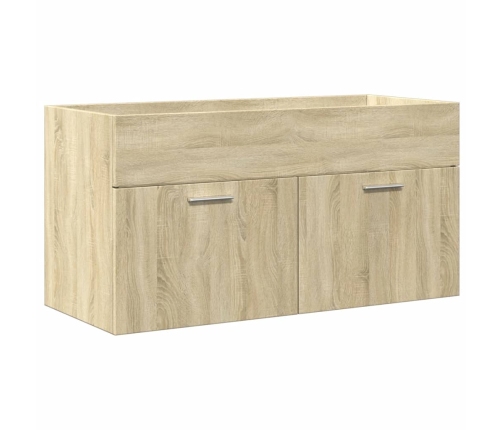 Set de muebles de baño 3 pzas madera contrachapada roble Sonoma