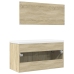 Set de muebles de baño 3 pzas madera contrachapada roble Sonoma