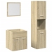 Set de muebles de baño 3 pzas madera contrachapada roble Sonoma