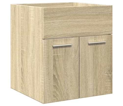 Set de muebles de baño 3 pzas madera contrachapada roble Sonoma