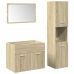 Set de muebles de baño 3 pzas madera contrachapada roble Sonoma