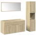 Set de muebles de baño 3 pzas madera contrachapada roble Sonoma