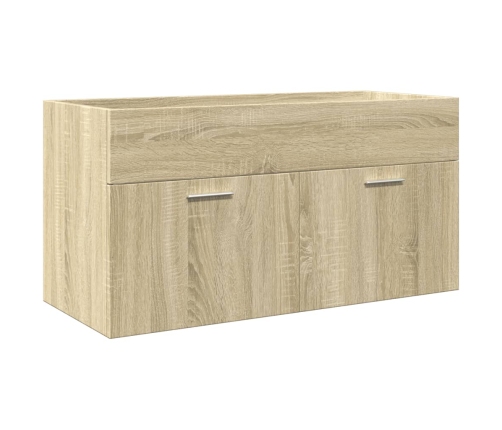 Set de muebles de baño 3 pzas madera contrachapada roble Sonoma