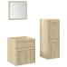 Set de muebles de baño 3 pzas madera contrachapada roble Sonoma