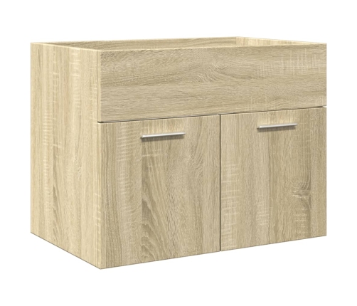 Set de muebles de baño 3 pzas madera contrachapada roble Sonoma