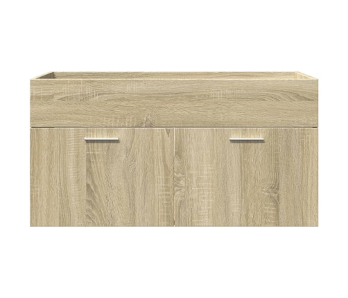 Set de muebles de baño 3 pzas madera contrachapada roble Sonoma