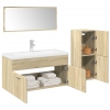 Set de muebles de baño 3 pzas madera contrachapada roble Sonoma