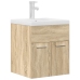 Mueble de baño con lavabo incorporado y grifo roble Sonoma