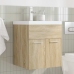 Mueble de baño con lavabo incorporado y grifo roble Sonoma