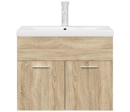 Mueble de baño con lavabo incorporado y grifo roble Sonoma