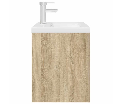 Mueble de baño con lavabo incorporado y grifo roble Sonoma